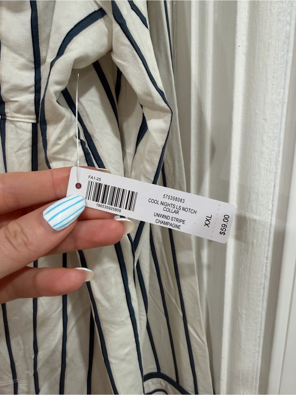 Soma Cream and Black Striped Button-Up Pajama Set - Picture 5 of 10